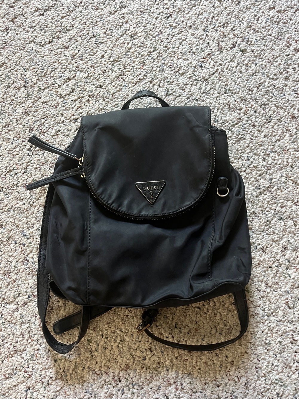 GUESS Black Nylon Mini Backpack
